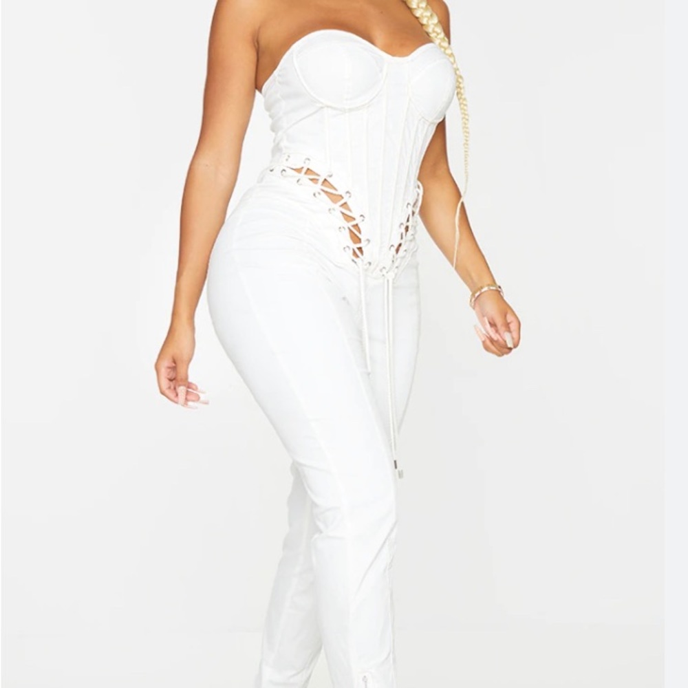 PLT lace jumpsuit WHITE